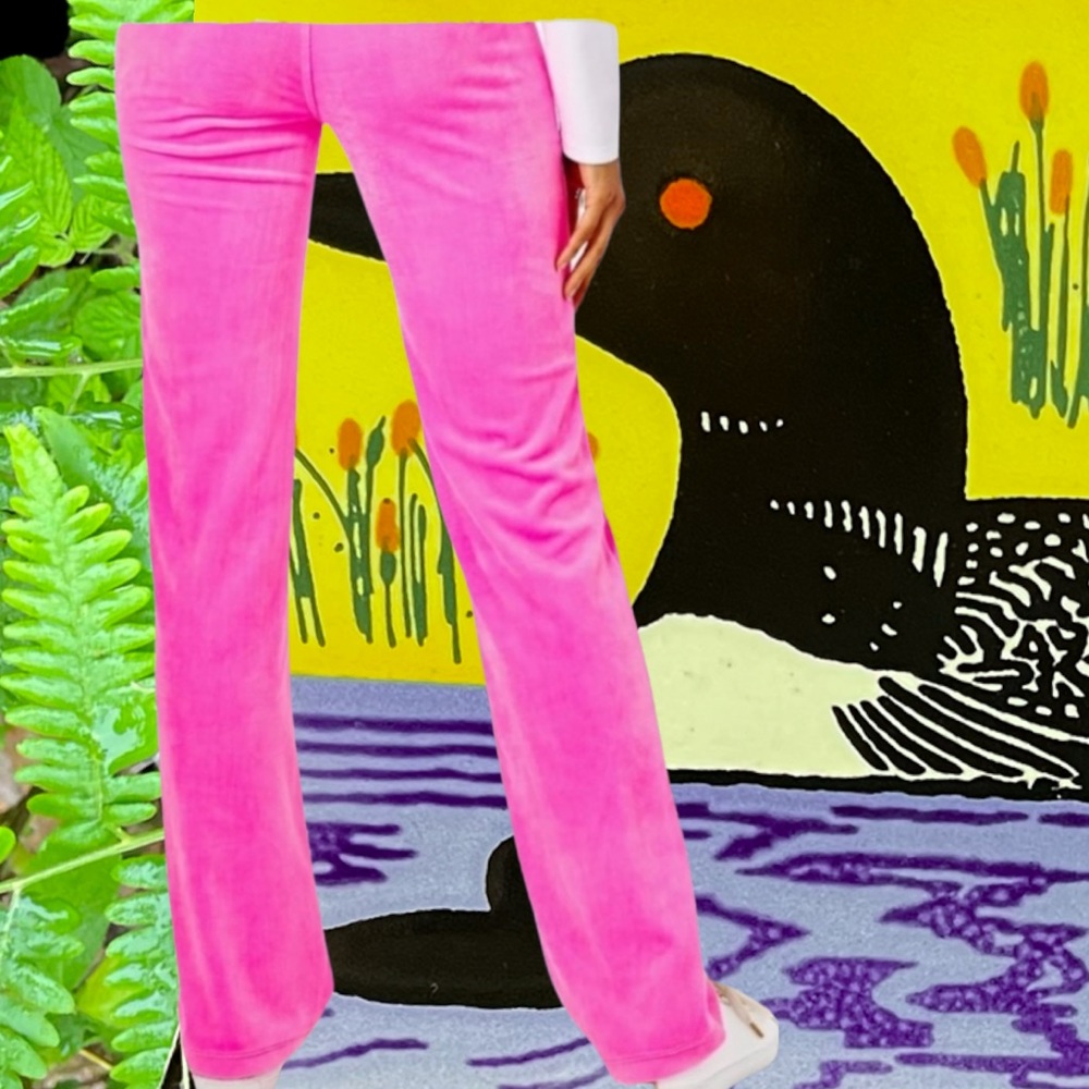 Lilly Pulitzer Dorsey Velour Pants Plumeria Pink M - Picture 3 of 5